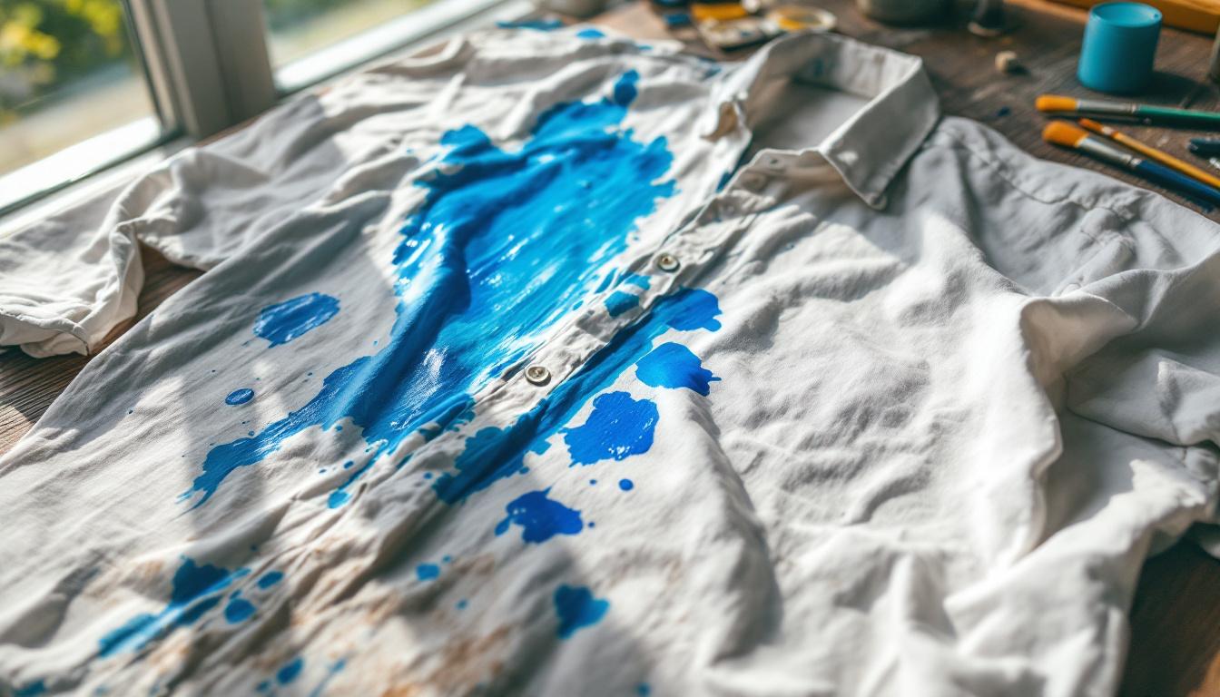 Tache de peinture murale : enlever peinture sur vetement efficacement